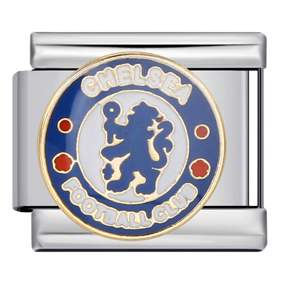 Logo Element Titanium Steel Welded Gold-plated Drip Oil Bracelet DIY Italian Module Bracelet Elastic Splicing Strap Chain