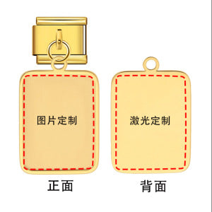 Cross Border Hot Selling Square Pendant Double-sided Laser Engraving Picture Making Engraving DIY Italian Module Bracelet