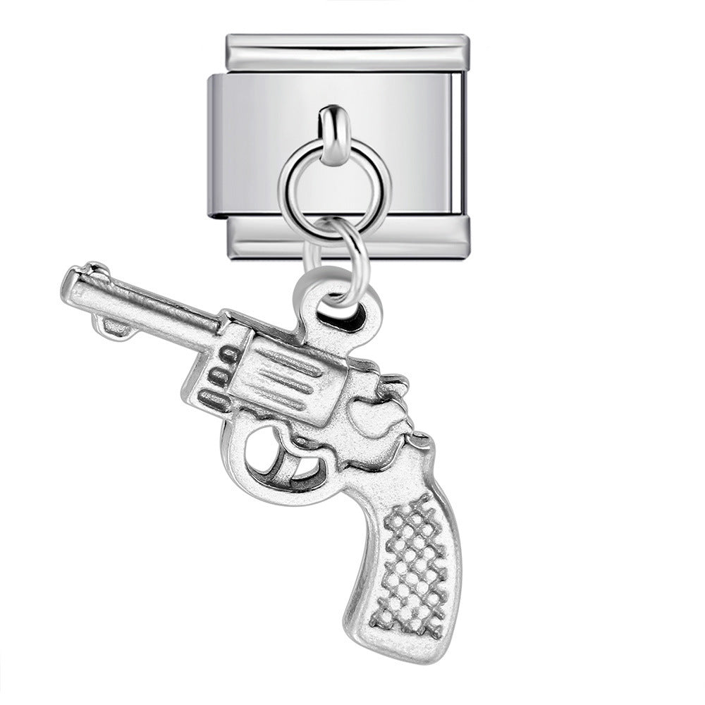 Single Hook Pendant Italian Module Bracelet Titanium Steel Splicing Strap Chain Italian Charm