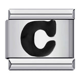 New Titanium Steel Black Alphabet DIY Italian Charm Bracelet Custom Name Link Chain