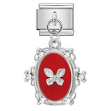 Elliptical Pendant Butterfly Titanium Steel Drip Oil DIY Italian Module Bracelet, Single Hook Splicing Elastic Bracelet