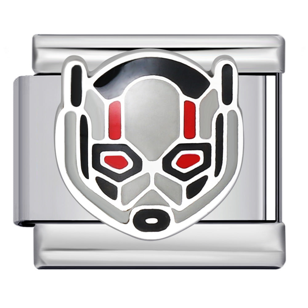 Italian Module Bracelet Anime Cartoon Titanium Steel Welding Gold Plating Drip Oil Pattern DIY Splicing Bracelet Accessories