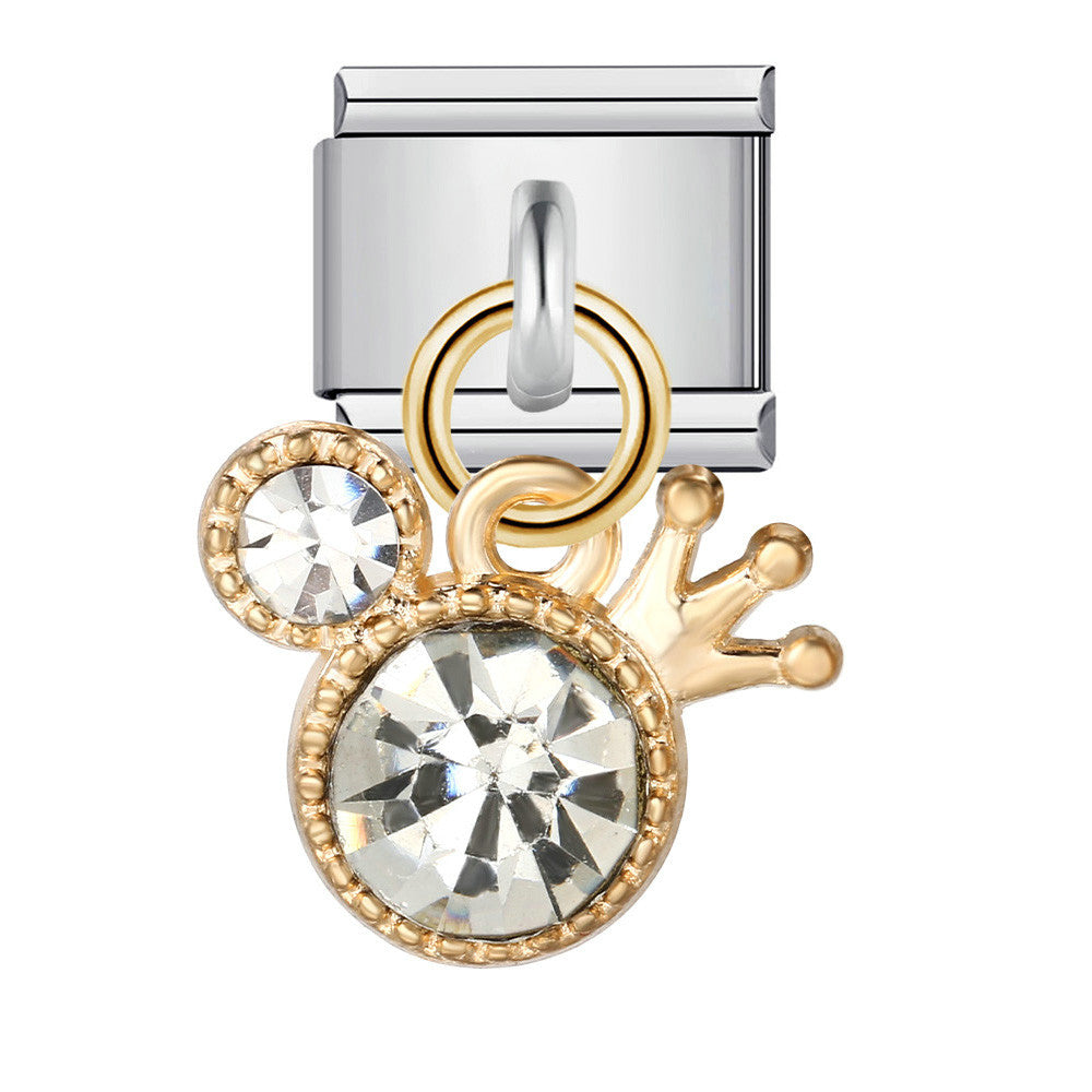 New Charm Pendant Series Italian Module Bracelet Single Hook Titanium Steel Elastic Splicing Strap Chain