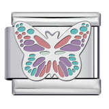 New Butterfly Series DIY Italian Module Bracelet Titanium Steel Welded Drip Oil Strap Chain Fashion Splicing Bracelet