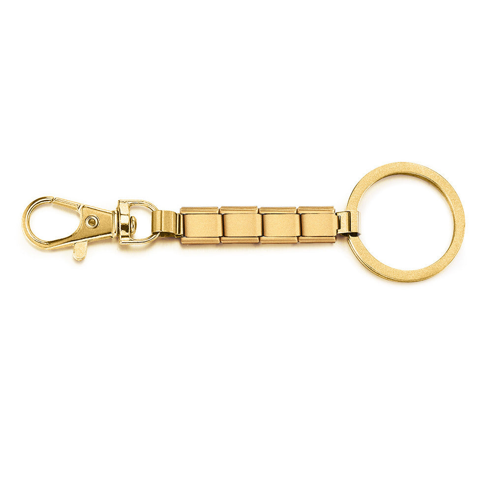 New Spray Painting Technology Multi-color Keychain DIY Splicing Module Bracelet Pendant Stainless Steel Strap Chain Wholesale