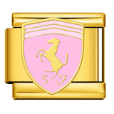 Italian Module Bracelet Automotive Logo Series Titanium Steel Welding Drip Oil DIY Elastic Splicing Table