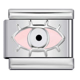 New Titanium Steel Pentagram Eye Italian Module Bracelet Stamped Pattern Drip Oil DIY Elastic Strap Chain