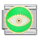 Italian Module Bracelet Devil's Eye Titanium Steel Welding Drip Oil Pattern DIY Elastic Splicing Personalized Strap Chain