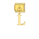 Gold Simplified Letter Italian Module Bracelet Stainless Steel Handmade Hook DIY Splicing Assembly Bracelet