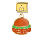 Gourmet Series Burger Fry Pendant Italian Module Bracelet Welding Drip Oil DIY Titanium Steel Strap Chain