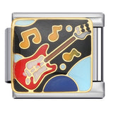 Music Hobby Series Stainless Steel Italian Module Bracelet Titanium Steel Welded Pattern DIY Bangle Wholesale