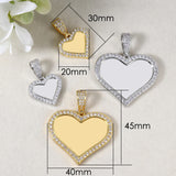 New Micro Inlaid Zircon Heart-shaped Circular Pendant DIY Personalized Picture Photo Making Necklace Birthday Gift