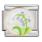 Italian Module Bracelet Flower Series Titanium Steel Drip Oil Welding Pattern DIY Elastic Splicing Fashion Bracelet