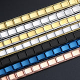 Titanium Steel Vacuum Genuine Gold IP Electroplating Italian Module Bracelet Basic Elastic Strap Chain Italian Charm