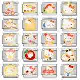 Cute Cartoon Cat Titanium Steel Welded Drip Bracelet DIY Italian Modular Charm Friendship Gift for Besties