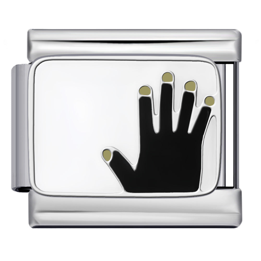 New Nail Art Series Titanium Steel Strap Chain Gold Plated Welding Drip Oil DIY Italian Module Bracelet Accessories Jewelry