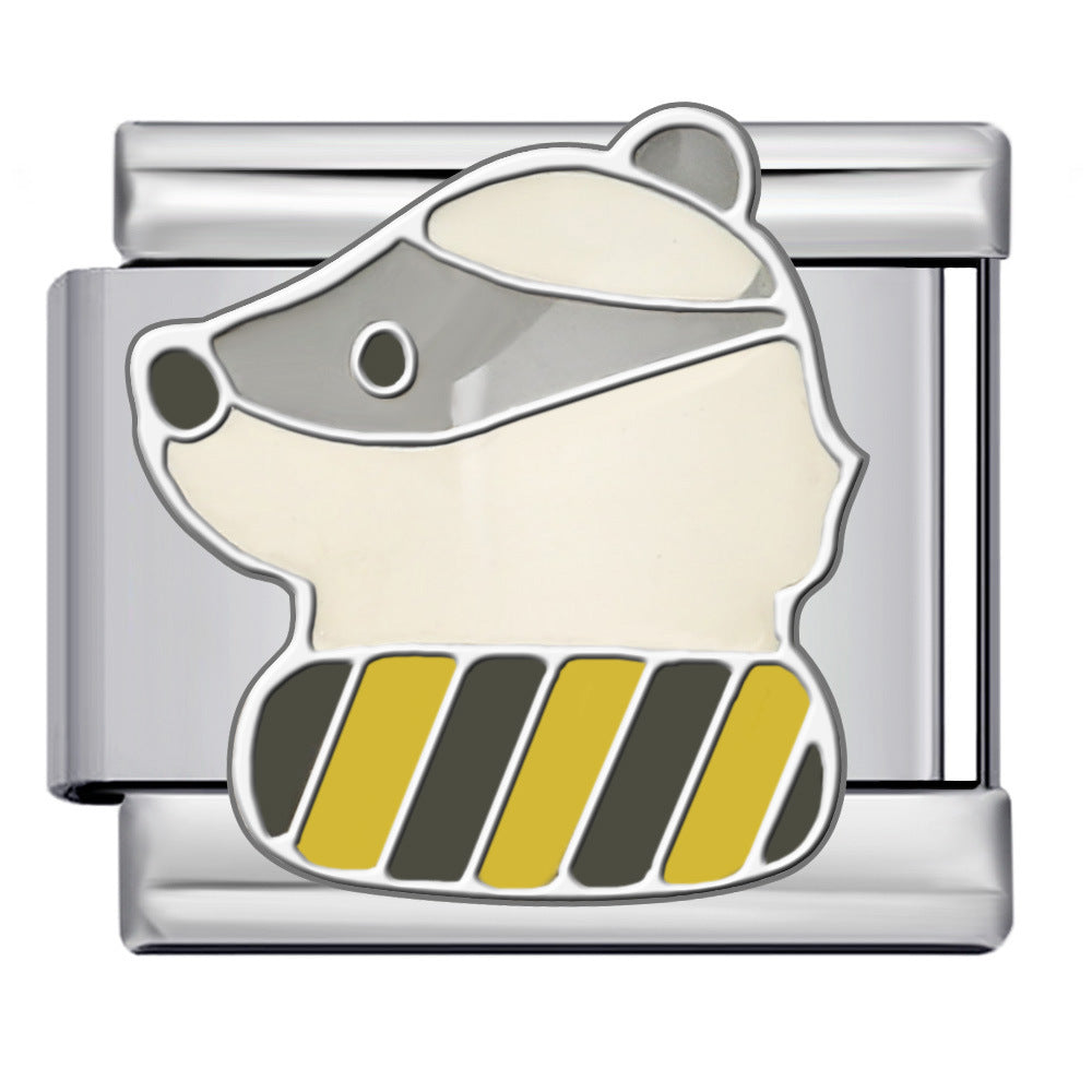 New Anime Cartoon Series Italian Module Bracelet Titanium Steel Welding Oil Dripping DIY Elastic Splicing Bracelet