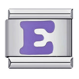 New Titanium Steel Purple English Letter DIY Italian Module Bracelet Alphebat