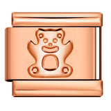 Rose Gold Titanium Steel Stamping Pattern DIY Italian Module Bracelet Italian Charm Bracelet