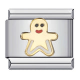 New Stainless Steel Drip Oil Cartoon DIY Italian Module Bracelet with Personalized Welding Pattern and Elastic Splicing Bracelet