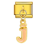 Gold Background, Colorful Oil Dripping Letters, Italian Module Bracelet, Titanium Steel Welded Hook, Fashionable and Simple Wristband Accessory