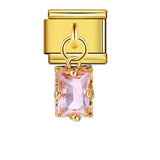 New Pearl Gemstone Hook Pendant Italian Module Bracelet DIY Elastic Splicing Stainless Steel Bracelet