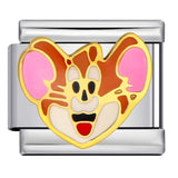 Stainless Steel Welding Drip Oil Animal Pattern DIY Italian Module Bracelet Free Splicing Elastic Accessories Wholesale