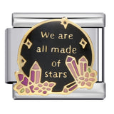 Black Gold Plated Cartoon DIY Italian Modular Bracelet Unique Welded Pattern Stainless Steel Bangle