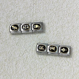 Italian Module Bracelet with Black Welding, Gold-plated Dripping Oil, Twelve Zodiac DIY Pattern, Stainless Steel Bracelet