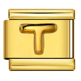 Golden Convex Letter Series Italian Module Bracelet Titanium Steel Stamping DIY Elastic Splicing Bracelet Accessories