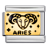 12 Zodiac Sign Italian Modular Bracelet Stainless Steel Gold Plated Enamel DIY Charm Bracelet Jewelry