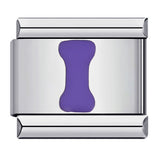 New Titanium Steel Purple English Letter DIY Italian Module Bracelet Alphebat