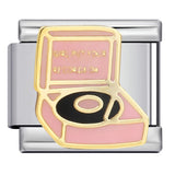 Music Hobby Series Stainless Steel Italian Module Bracelet Titanium Steel Welded Pattern DIY Bangle Wholesale