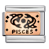 12 Zodiac Sign Italian Modular Bracelet Stainless Steel Gold Plated Enamel DIY Charm Bracelet Jewelry