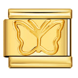 Italian Module Bracelet Titanium Steel All Gold Stamping Pattern DIY Italian Charm Bracelet