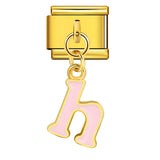 Gold Background, Colorful Oil Dripping Letters, Italian Module Bracelet, Titanium Steel Welded Hook, Fashionable and Simple Wristband Accessory