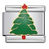 New Christmas Elements Italian Module Bracelet Personalized Welding Drip Oil Titanium Steel Bracelet DIY Strap Chain