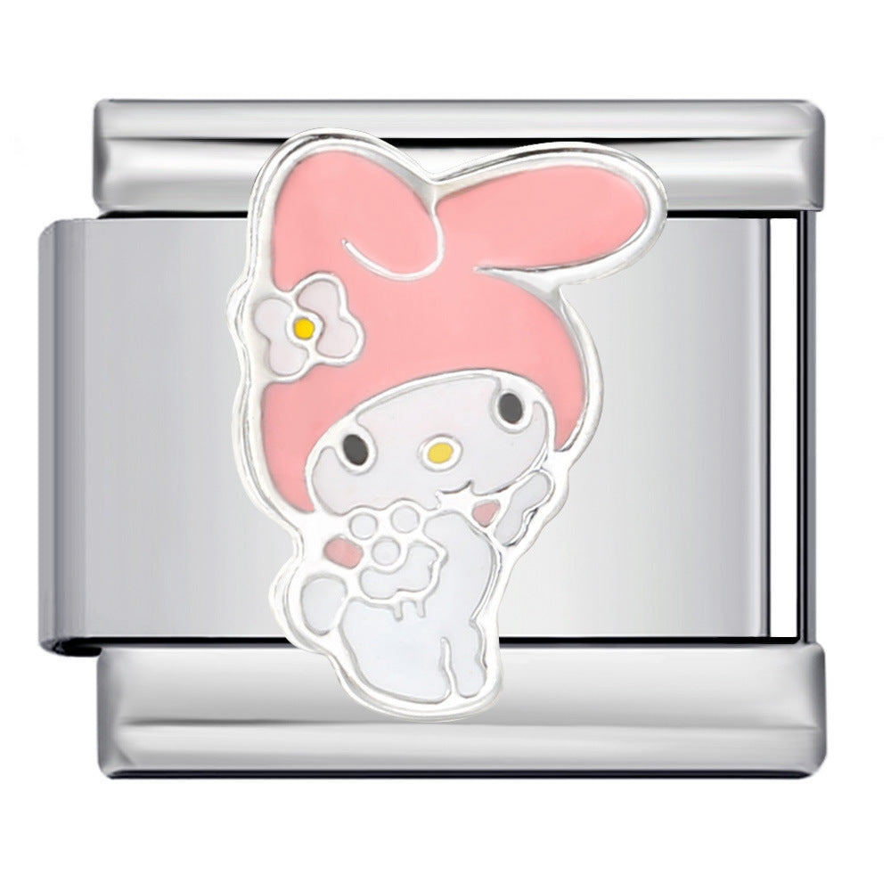 Italian Module Bracelet Fashion Drip Oil Titanium Steel Bracelet DIY Strap Chain Children's Toy Gift Wholesale