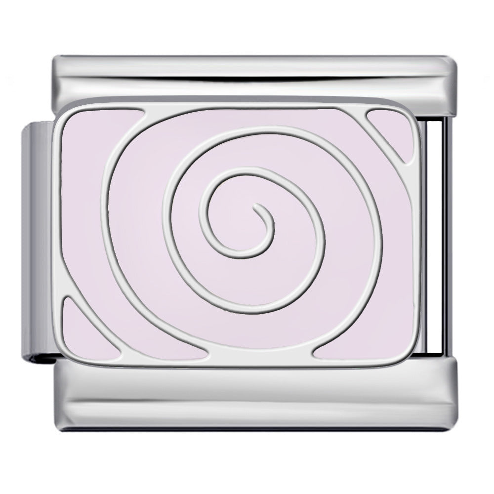 New DIY Italian Module Bracelet Titanium Steel Drip Oil Welding Pattern Strap Chain Fashion Splicing Strap Chain