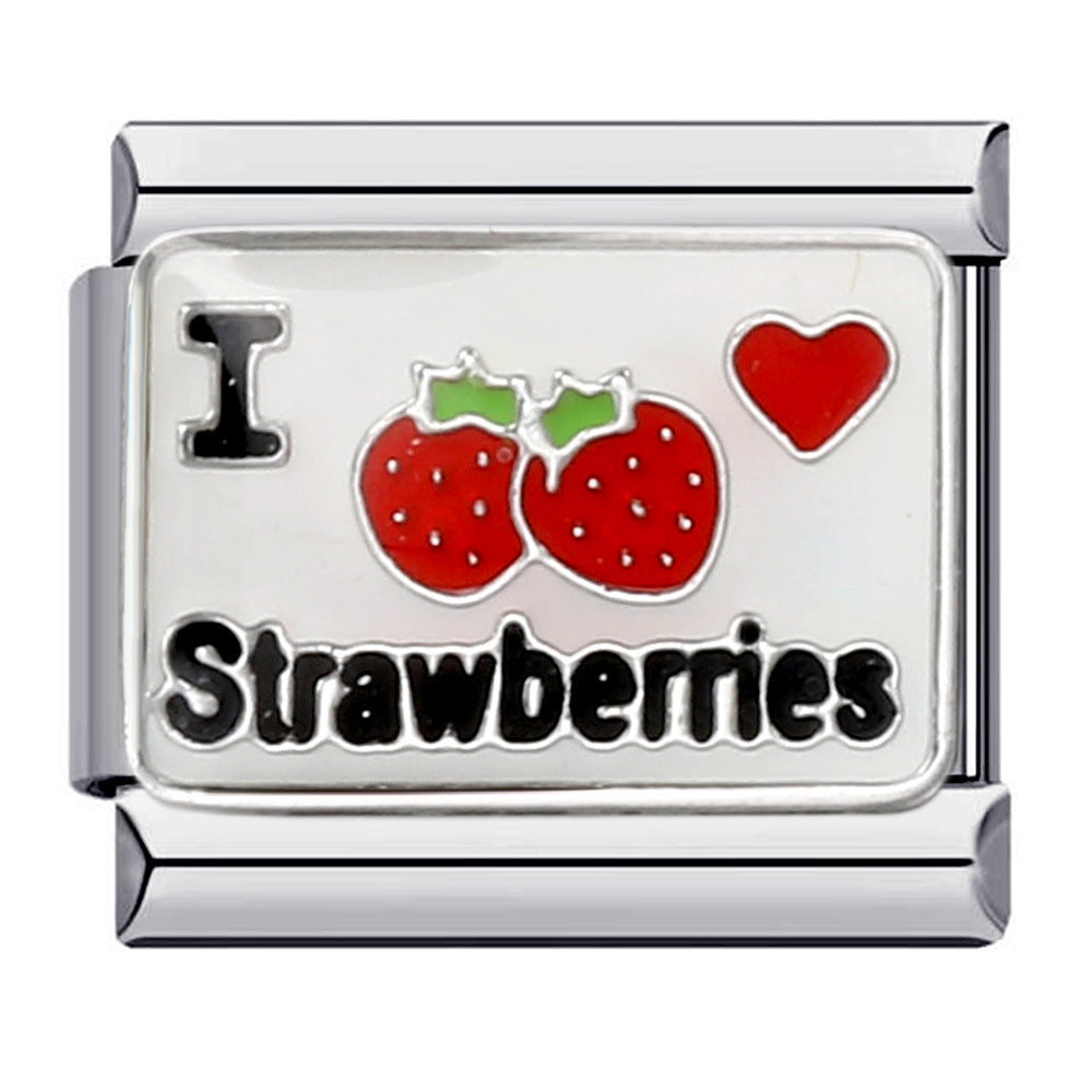 New Titanium Steel Gold Plated Welding Pattern DIY Italian Module Bracelet Italian Charm Bracelet