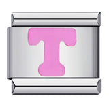 New Titanium Steel Pink English Letter DIY Italian Module Bracelet Italian Charm Bracelet