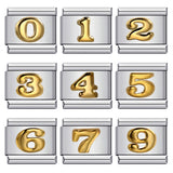 New titanium steel concave convex Arabic numerals DIY Italian module bracelet Italian Module