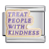 Stainless Steel Welded Gold-Plated Drip Oil DIY Personalized English Elastic Patchwork Bracelet - Italian Module Wholesale