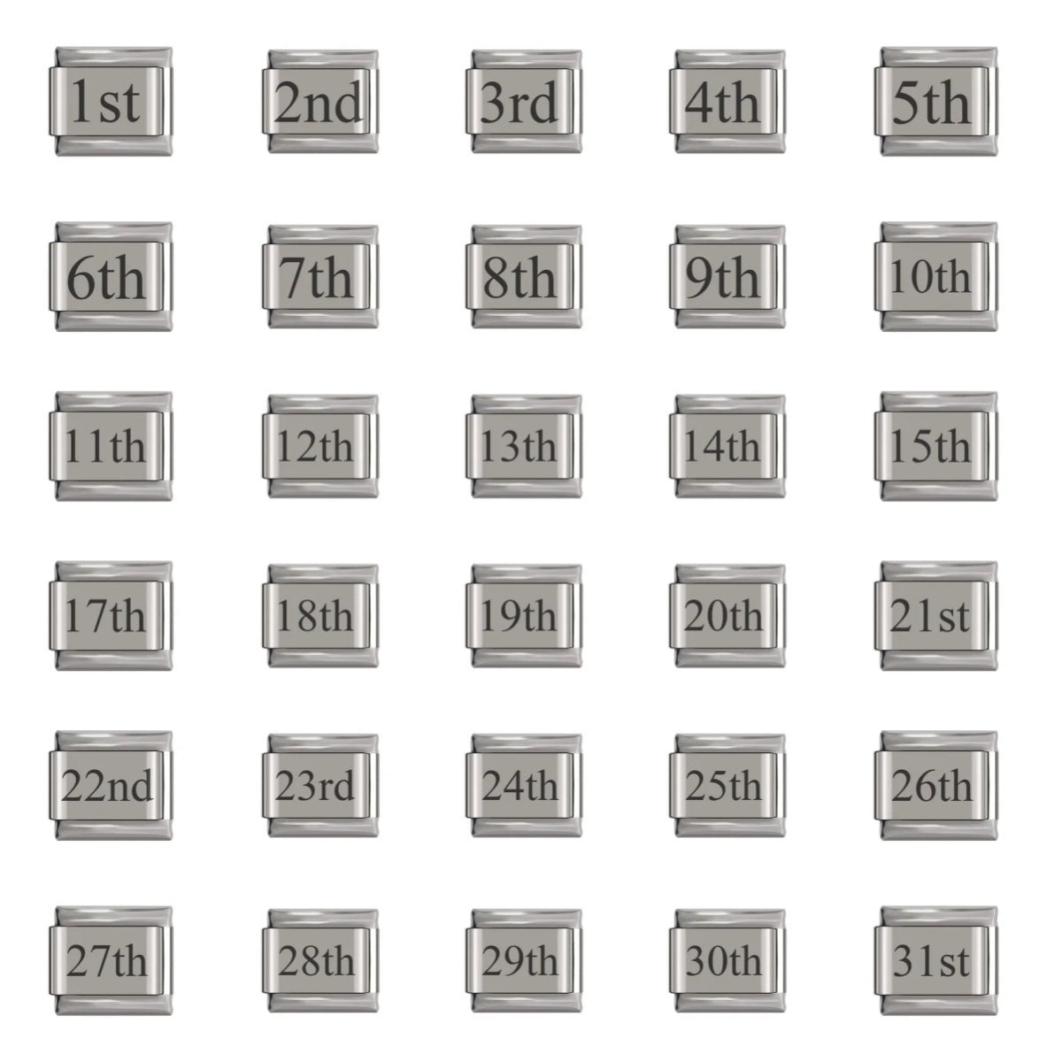 New Stainless Steel Date Italian Module Bracelet Laser Engraved Bracelet Italian Bracelet