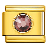 Gold Colored Heart-shaped Circle Diamond Italian Module Bracelet DIY Titanium Steel Welded Elastic Watch Chain Accessory