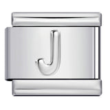 Italian Stainless Steel Silver Raised 26 Letter DIY Module Bracelet with Free Splicing Elastic Watch Strap