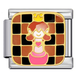 Cross Border Hot Selling Chess Italian Module Bracelet Titanium Steel Welding Gold Plating Drip Oil DIY Splicing Bracelet