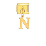 Gold Simplified Letter Italian Module Bracelet Stainless Steel Handmade Hook DIY Splicing Assembly Bracelet