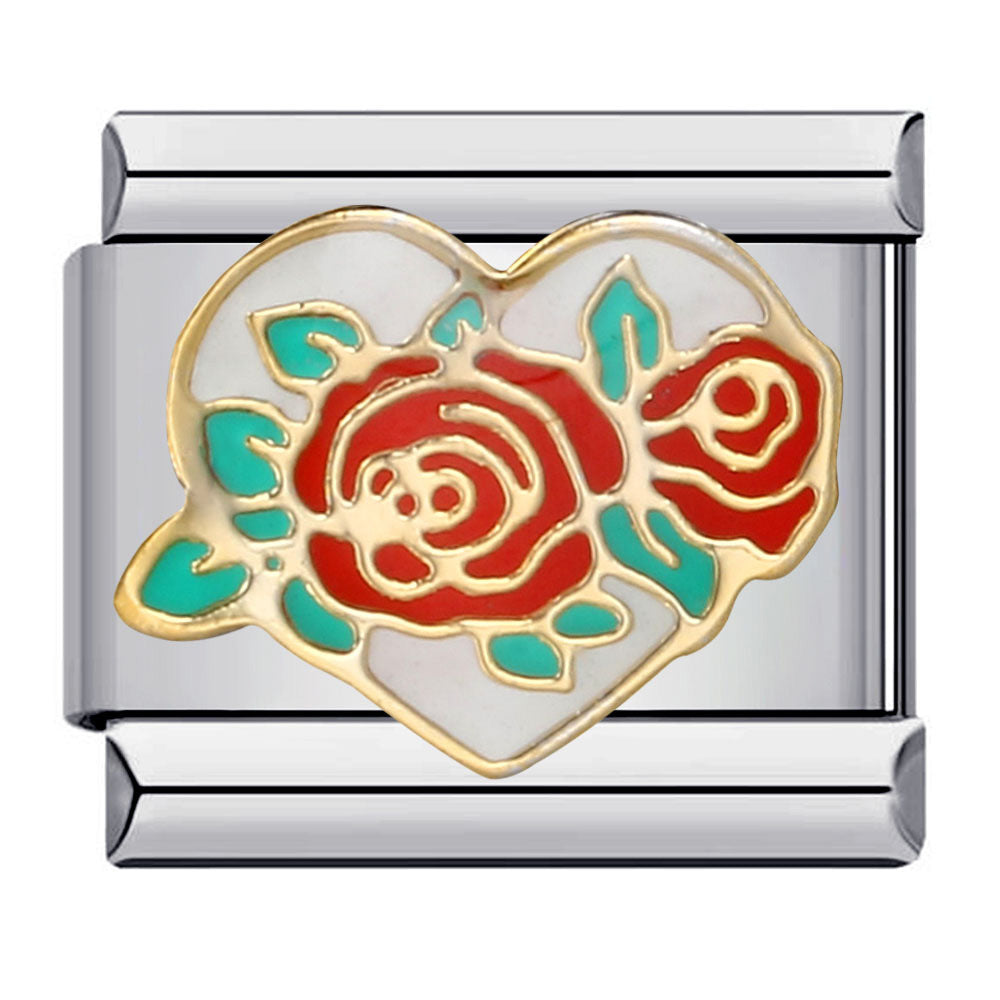 Flower Titanium Steel Drip Oil Welding Pattern Italian Module Bracelet Italian Charm Bracelet