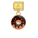 Gourmet Series Burger Fry Pendant Italian Module Bracelet Welding Drip Oil DIY Titanium Steel Strap Chain